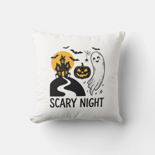 Gruselige Nacht Halloween Spukhaus Geist Design_1 Kissen