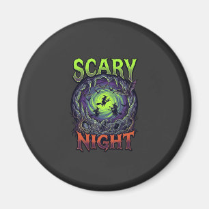 Gruselige Nacht Hexen Fledermaus Höhle Neon Vortex Magnet