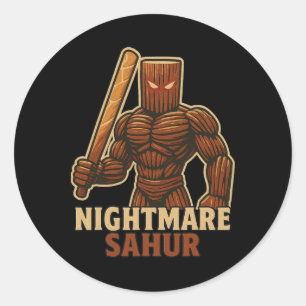 Gruselige Nacht Sahur - Lustige italienische Brain Runder Aufkleber