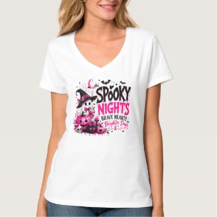 Gruselige Nächte Brustkrebs-Bewusstsein Rosa Band T-Shirt