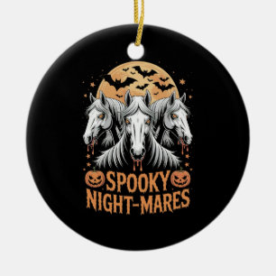 Gruselige Nachtstuten Halloween Pferd Keramik Ornament