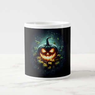Gruselige Natur leuchtender Halloween-Kürbis Jumbo-Tasse