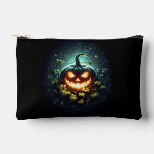 Gruselige Natur leuchtender Halloween-Kürbis Zubehörtasche