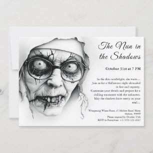 Gruselige Nonne Halloween-Einladung Grusel Religio Einladung