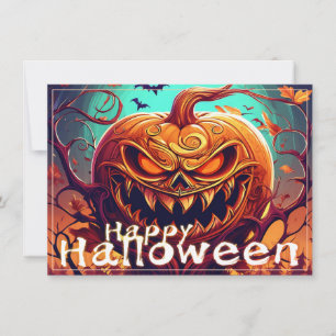 Gruselige orange Halloween-Kürbis mit Gesicht