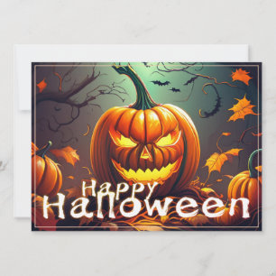 Gruselige orange Halloween-Kürbis mit Gesicht