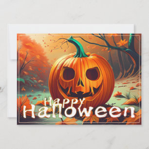 Gruselige orange Halloween-Kürbis mit Gesicht