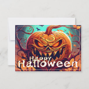Gruselige orange Halloween-Kürbis mit Gesicht