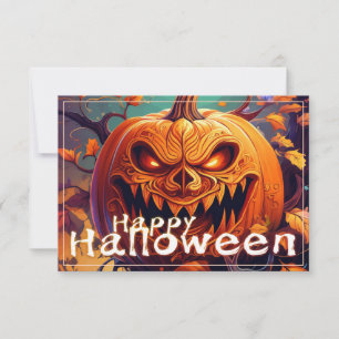 Gruselige orange Halloween-Kürbis mit Gesicht