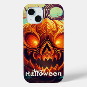 Gruselige orange Halloween-Kürbis mit Gesicht Case-Mate iPhone Hülle