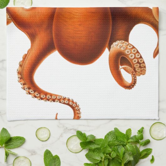 Gruselige orange Krake Küchentuch (Gefaltet)