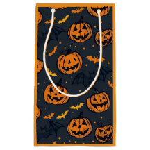 Gruselige orange süße Halloween-Kürbis-Geschenktas