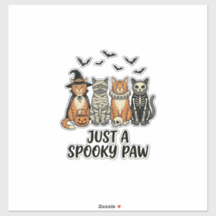Gruselige Pfote Halloween Katzen Vintage-Shirt-Des Aufkleber