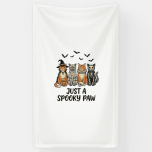 Gruselige Pfote Halloween Katzen Vintage-Shirt-Des Banner