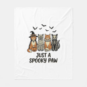 Gruselige Pfote Halloween Katzen Vintage-Shirt-Des Fleecedecke