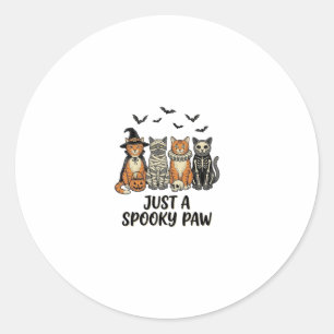 Gruselige Pfote Halloween Katzen Vintage-Shirt-Des Runder Aufkleber