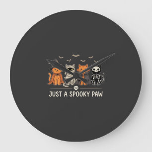 Gruselige Pfote Halloween Katzenkostüm Vektor Desi Große Wanduhr