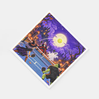 Gruselige Pickleball-Halloween-Papier-Tischdecken Serviette