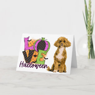 Gruselige Poodle-Liebe Halloween Karte