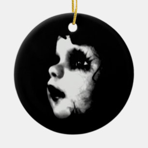 Gruselige Puppen Gesichter Keramik Ornament