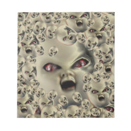 gruselige Puppen-Gesichts-Produkte Dark Art Notizblock