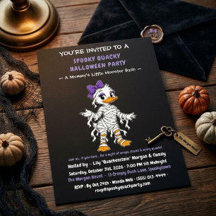 Gruselige Quacky Halloween-Party Süße Mumien-Ent Einladung