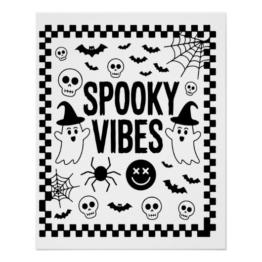 Gruselige Retro-Halloween-Stimmung Poster (Vorderseite)