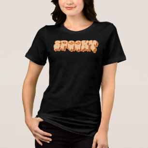 Gruselige Retro-Typografie-Kunst Groovy-Design Tri-Blend Shirt