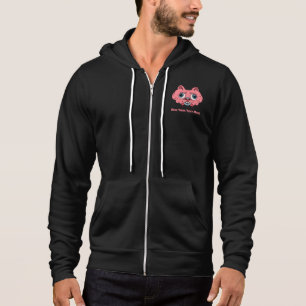gruselige rosa Cartoon-Gehirn-Katze Grafikdesign Hoodie