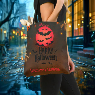 Gruselige rote Mond Happy Halloween-Tasche Tasche