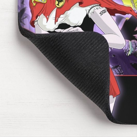 Gruselige Rotkäppchen-Mädchen-Dunkelheit gejagte Mousepad (Ecke)