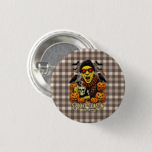 Gruselige Saison Büffel - Lustiger Zombie Hallowee Button