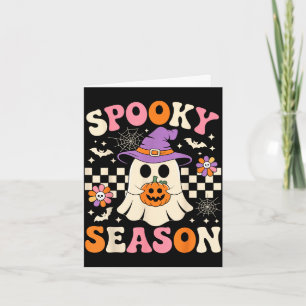 Gruselige Saison groovy Geist Kürbis retro Hallowe Karte