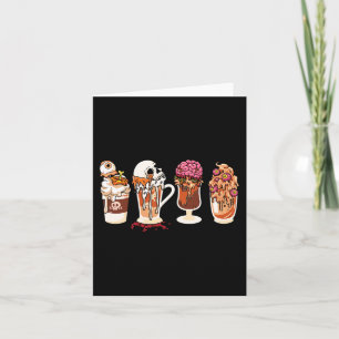 Gruselige Saison Herbst-Kaffee-Horrorfilm und Kaff Karte