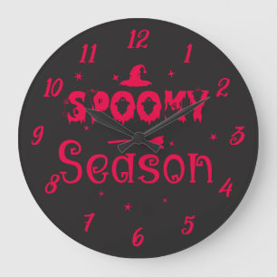 Gruselige Saison Hexenhut Halloween Wanduhr