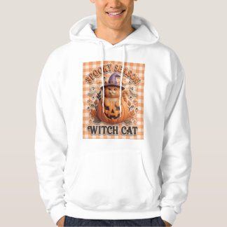 Gruselige Saison Hexenkatze Kürbis Hoodie