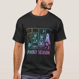 Gruselige Saison-Katzendesign für Halloween-Liebha T-Shirt