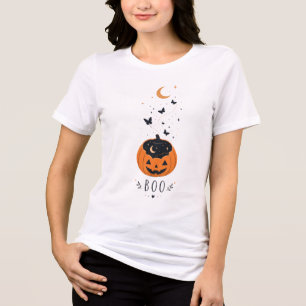 Gruselige Saison Kürbis Halloween Design Tri-Blend Shirt