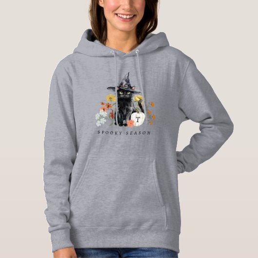 Gruselige Saison Schwarze Katze Herbst Gemütlich F Hoodie (Vorderseite)
