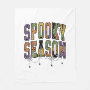 Gruselige Saison Vintage Halloween-Schriftzug Desi Fleecedecke