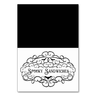 Gruselige Sandwiches Vintage-Halloween-Essensstand Tischnummer