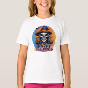 Gruselige Schädelhexe Halloween Kunst-88888 T-Shirt