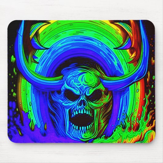 Gruselige Schädelkunst Mousepad (Vorne)