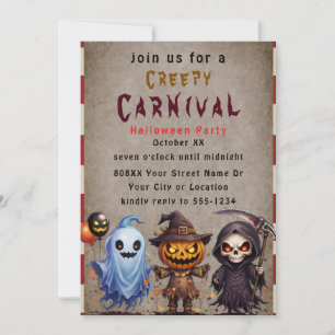 Gruselige Schreckensclowns Halloween Karneval Part Einladung