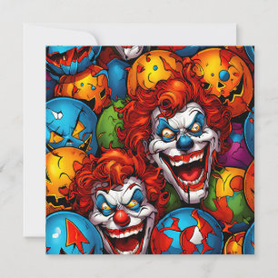 Gruselige Schreckliche Clowns Halloween Feiertagskarte