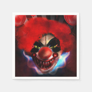 Gruselige Schreckliche Mörder Clown Halloween Part Serviette