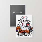 . Gruselige Schulkrankenschwester Button (Vorderseite/Rückseite)