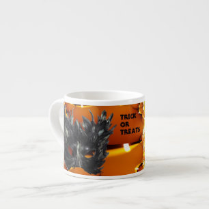 Gruselige schwarze Halloween-Maske Espressotasse