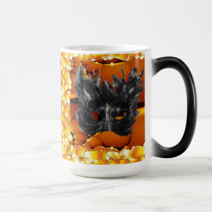 Gruselige schwarze Halloween-Maske Verwandlungstasse