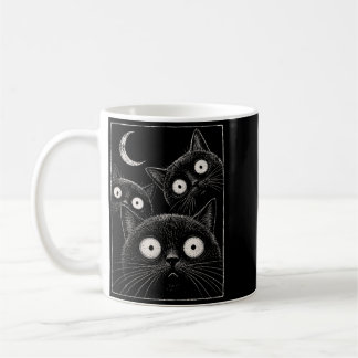 Gruselige schwarze Katze Mond Gothic Süß Halloween Kaffeetasse